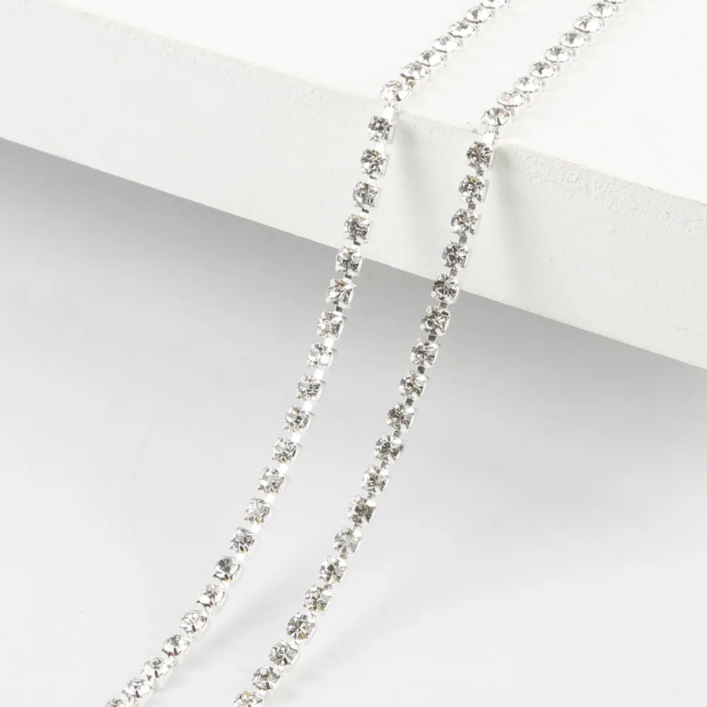 Лидер продаж плоская белая цепочка Стразы высокой плотности 2/2 5/2 8/3 мм для декора