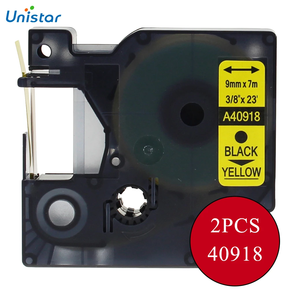 UNISTAR 2 шт. совместимы с фотографиями диаметром 9 мм черные на желтых лентах для