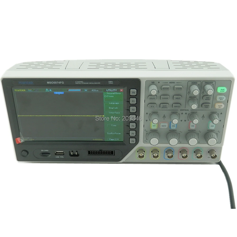Hantek MSO5074FG 70MHz 4CH Oscilloscope + 8CH Logic Analyzer 25MHz Arb.Waveform Generator 1Gsa/s 1M Record | Инструменты