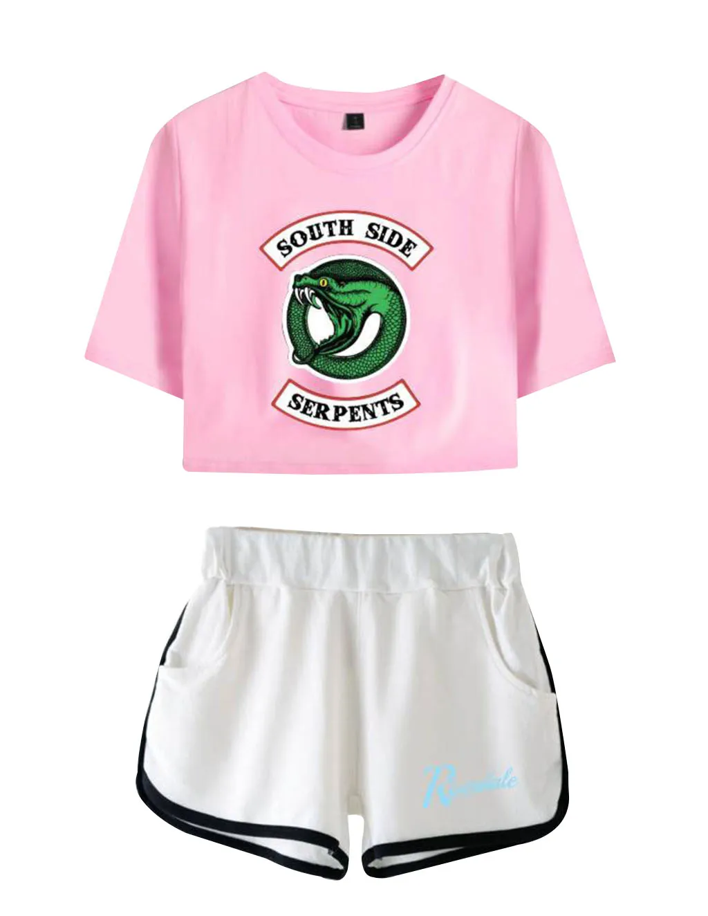 Новинка 2018 летний женский костюм в стиле Ривер Вэлли шорты с короткими рукавами