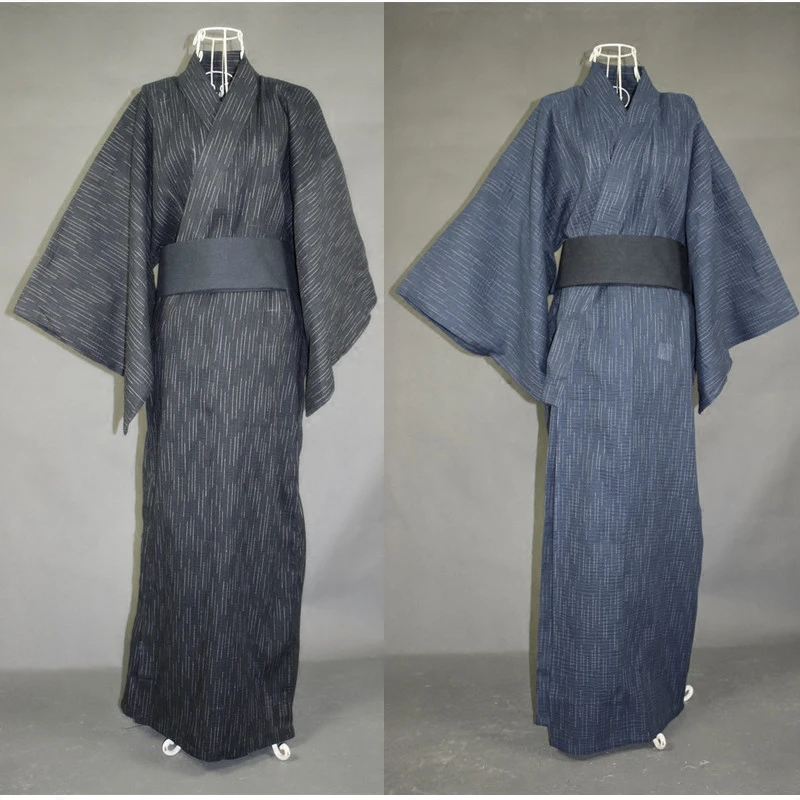 Традиционное японское мужское кимоно, мужской Халат Yukata, хлопок, мужской банный халат, кимоно, одежда для сна, пояс Obi, купить отдельно