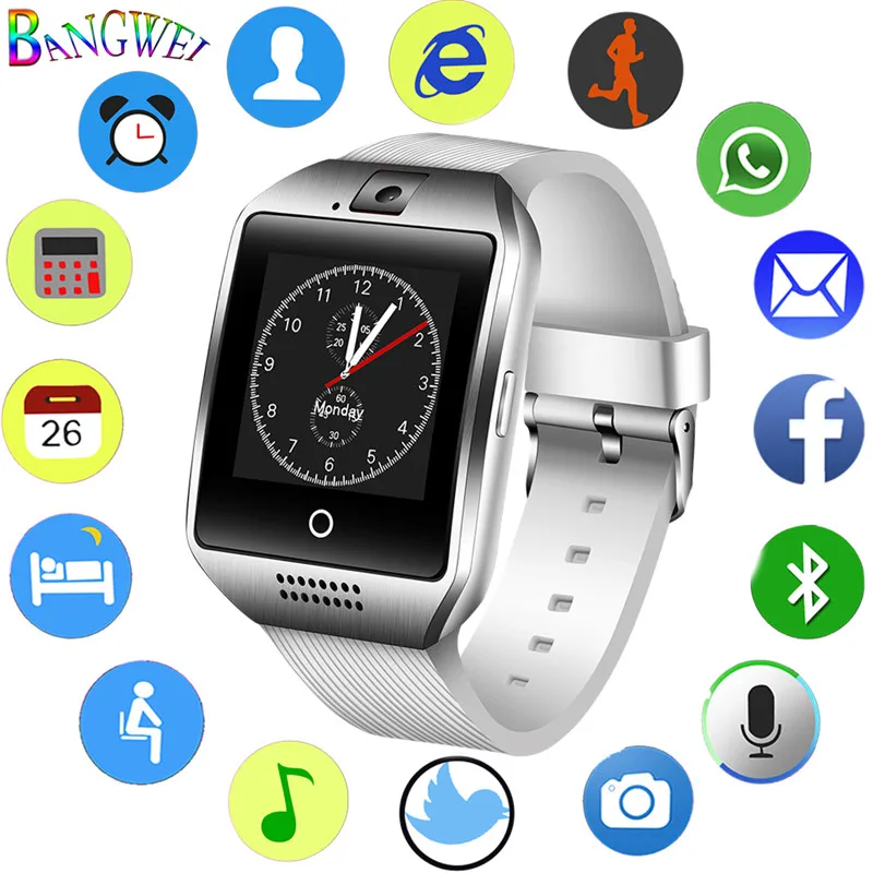 BANGWEI наручные часы Bluetooth Смарт спортивные Шагомер с сим камерой Smartwatch для Android