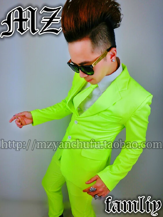 2021 мужские узкие модные размера плюс Блейзер певец танцевальная неоновые