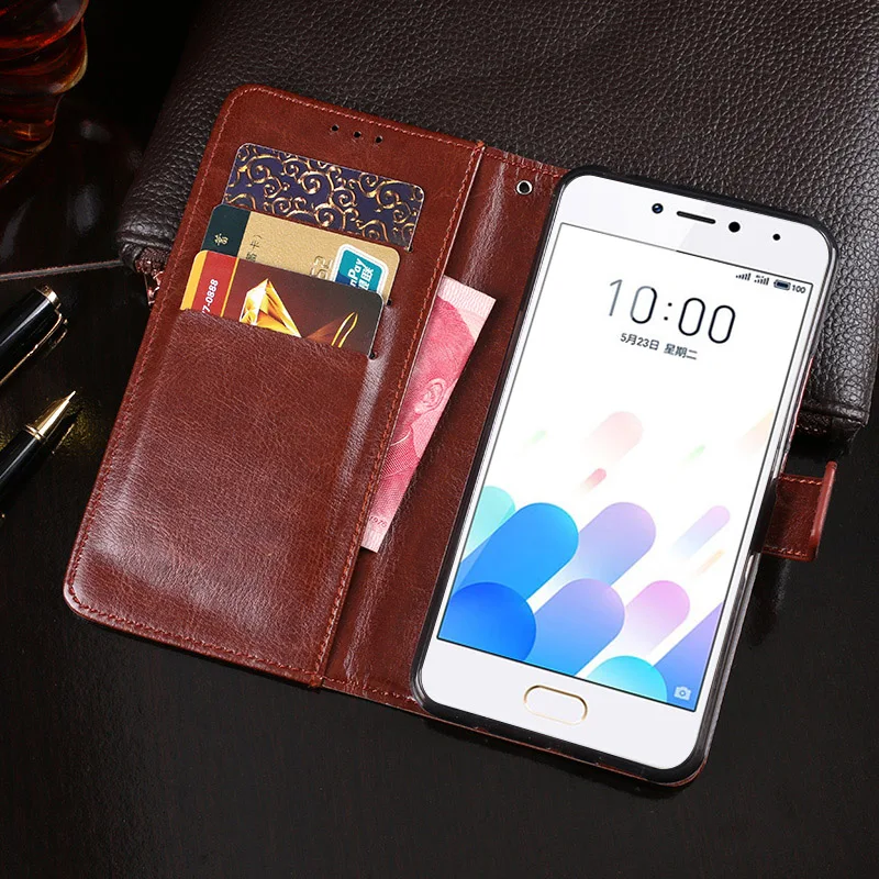 Высокое качество слот для карт держатель телефона PU кожаный чехол Meizu M5c откидной