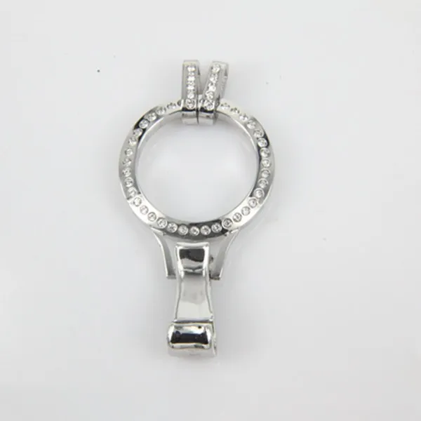 Lanyard Locket Винни дизайн 30 мм серебряными кристаллами Lanyard медальон для ID-Карты неоднородная нержавеющая сталь книги браслет без Стекло крышка - Окраска металла: Lanyard Locket