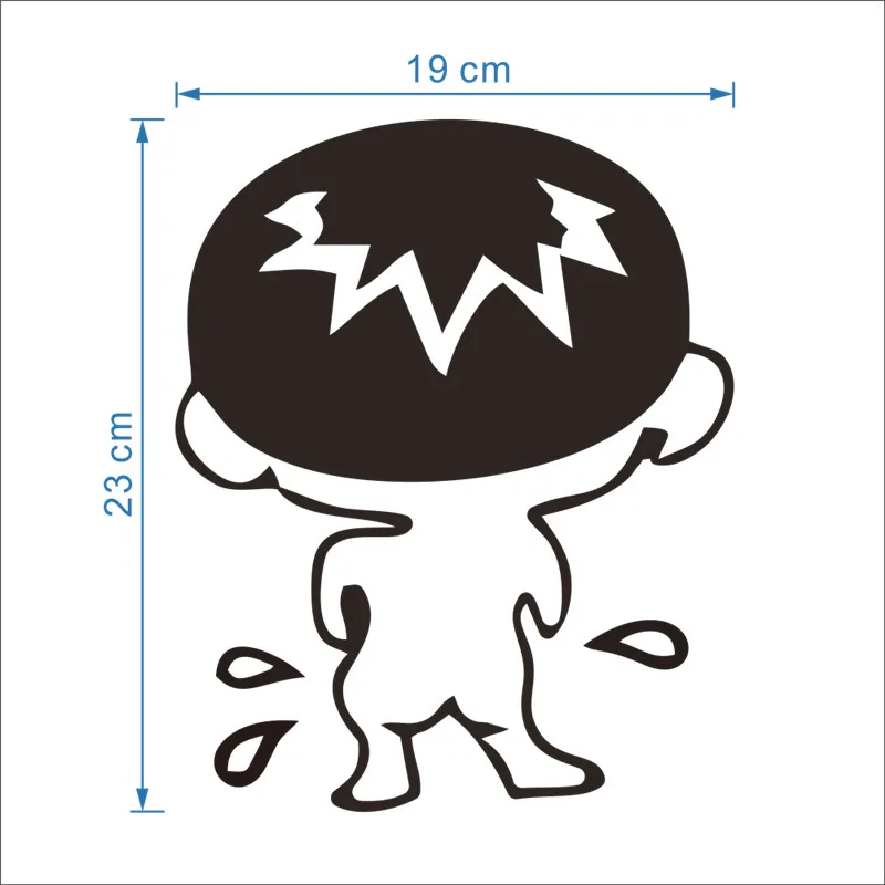 % Забавная Наклейка на стену в ванную туалете с силуэтом мальчика виниловая