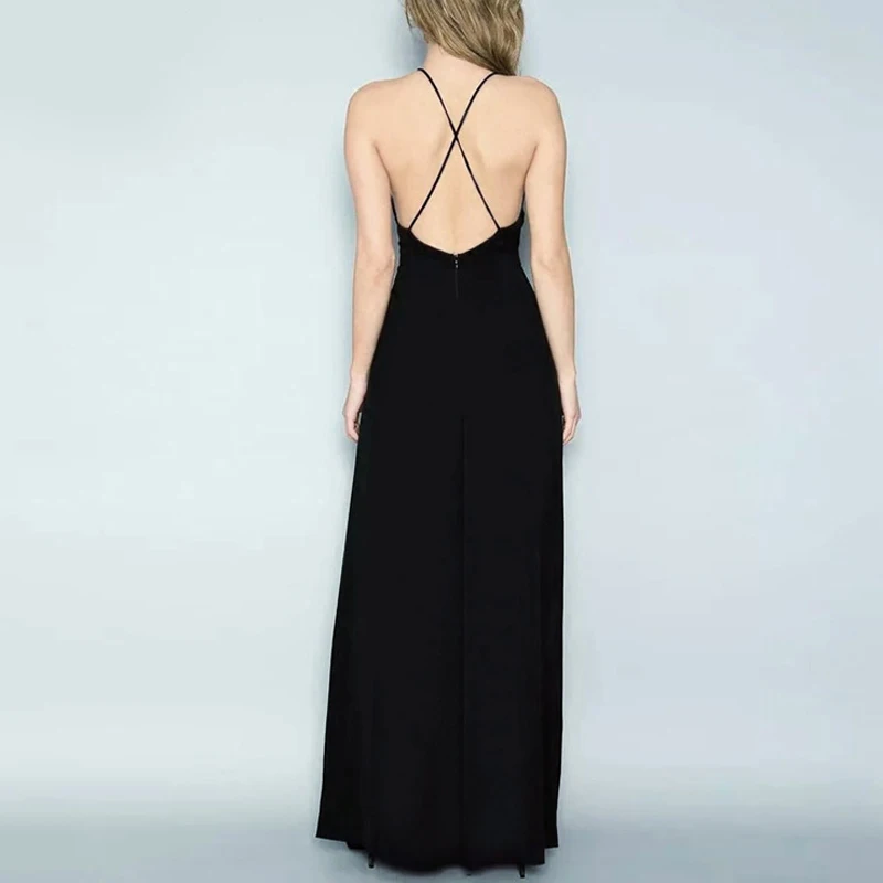 Женское плиссированное платье в пол INDRESSME вечернее на бретельках с открытой