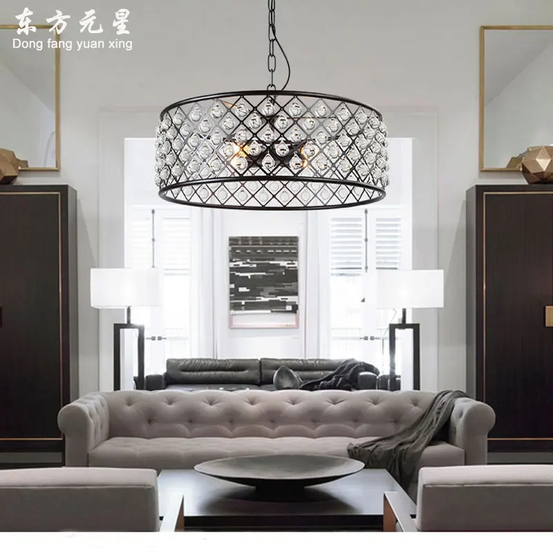 Kopen Luxe Kristallen Kroonluchter Licht Lamp Antieke Zwarte Orchidee 4-licht Ronde Kroonluchter Met Clear Teardrop Kralen