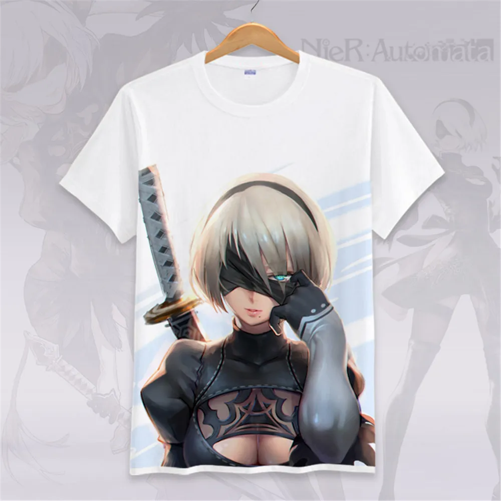 Костюм для косплея новая игра NieR Automata 2B футболка NieR:Automata мужчин и женщин топы