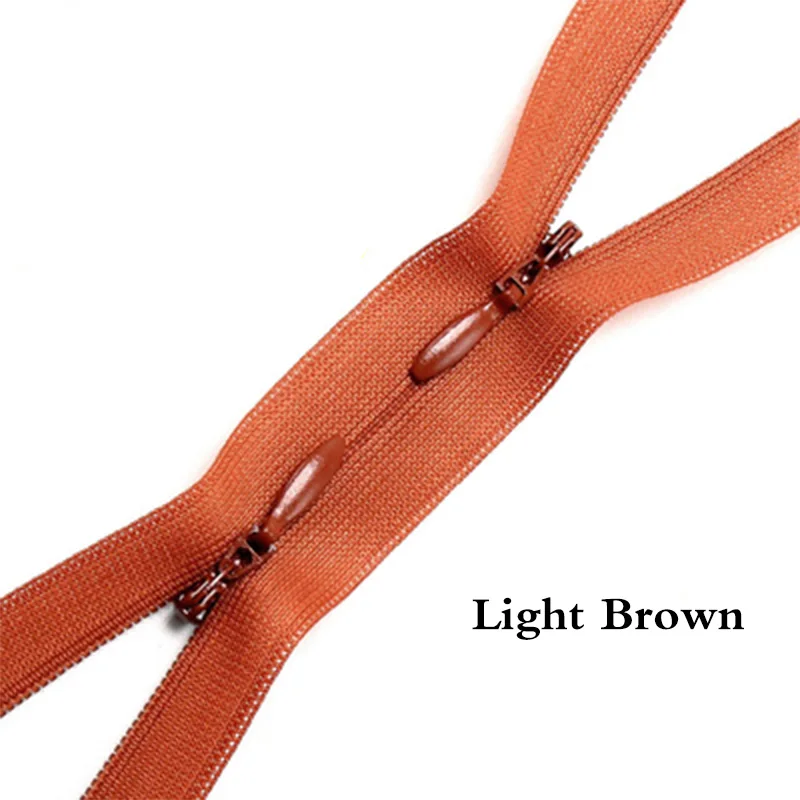 light brown 10 шт. детская одежда с двойной головкой, невидимая молния, 60 см, длинное летнее платье, платье для грудного вскармливания, рюкзак - Цвет: light brown