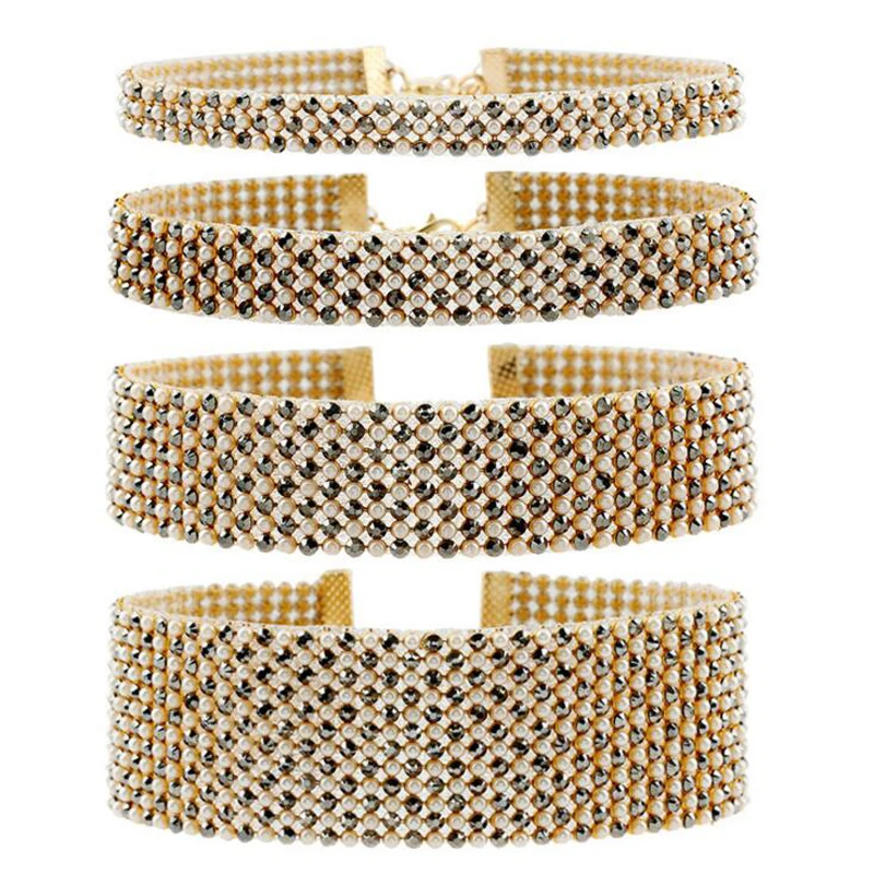 Сексуальная многослойная полный rhinestone кристаллическое choker ожерелье для женщин