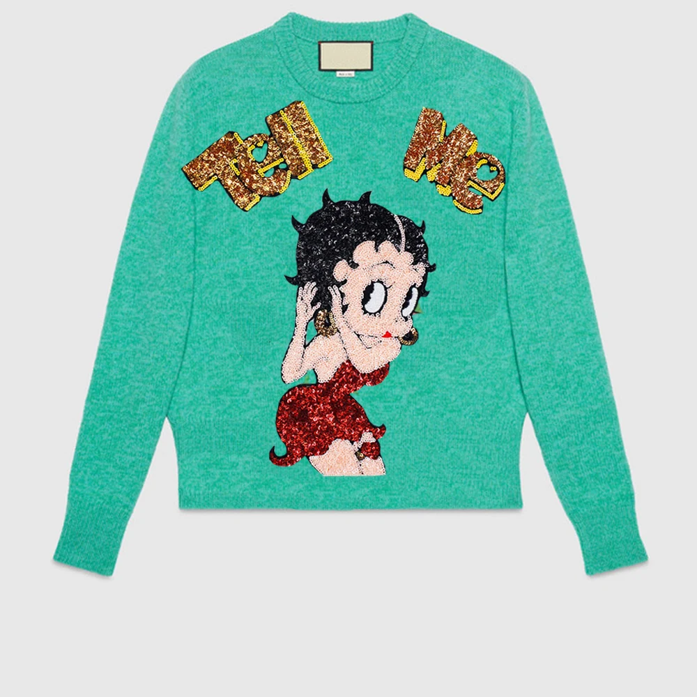 Вышитый мультфильм Betty письмо Блестки Ткань наклейки одежда сумка футболка декоративная заплатка палочка DIY аксессуары ручной работы