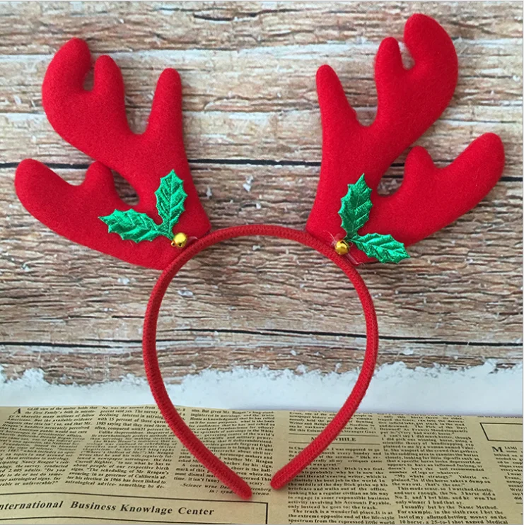 Children's Christmas Red Antler Hband And Cartoon Hair Accessories For Festival Show |