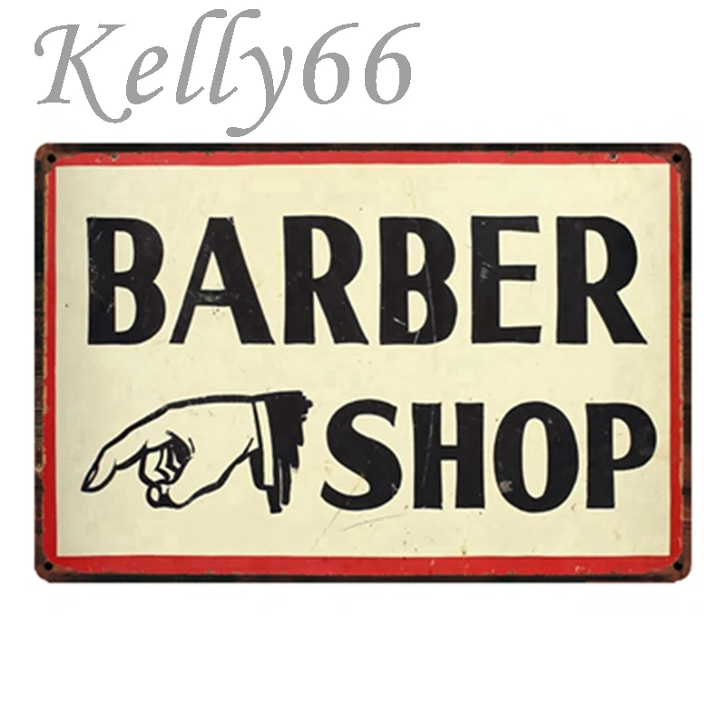 

[ Kelly66 ] Barber Shop Metal Sign Tin Poster Home Decor Bar Wall Art Painting 20*30 CM Size y-1464