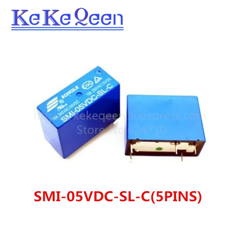 Реле питания SMI-05VDC-SL-C SMI-12VDC-SL-C SMI-24VDC-SL-C 5 в 12 В 24 10 А 5PIN реле группа нормально
