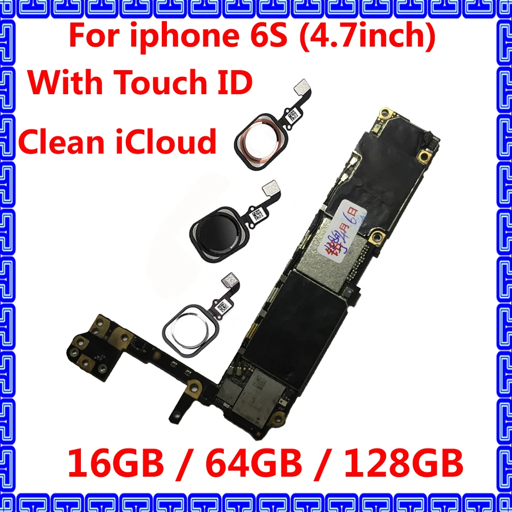 16 Гб/64 Гб/128 ГБ для iphone 6 S оригинальная материнская плата с/без touch ID