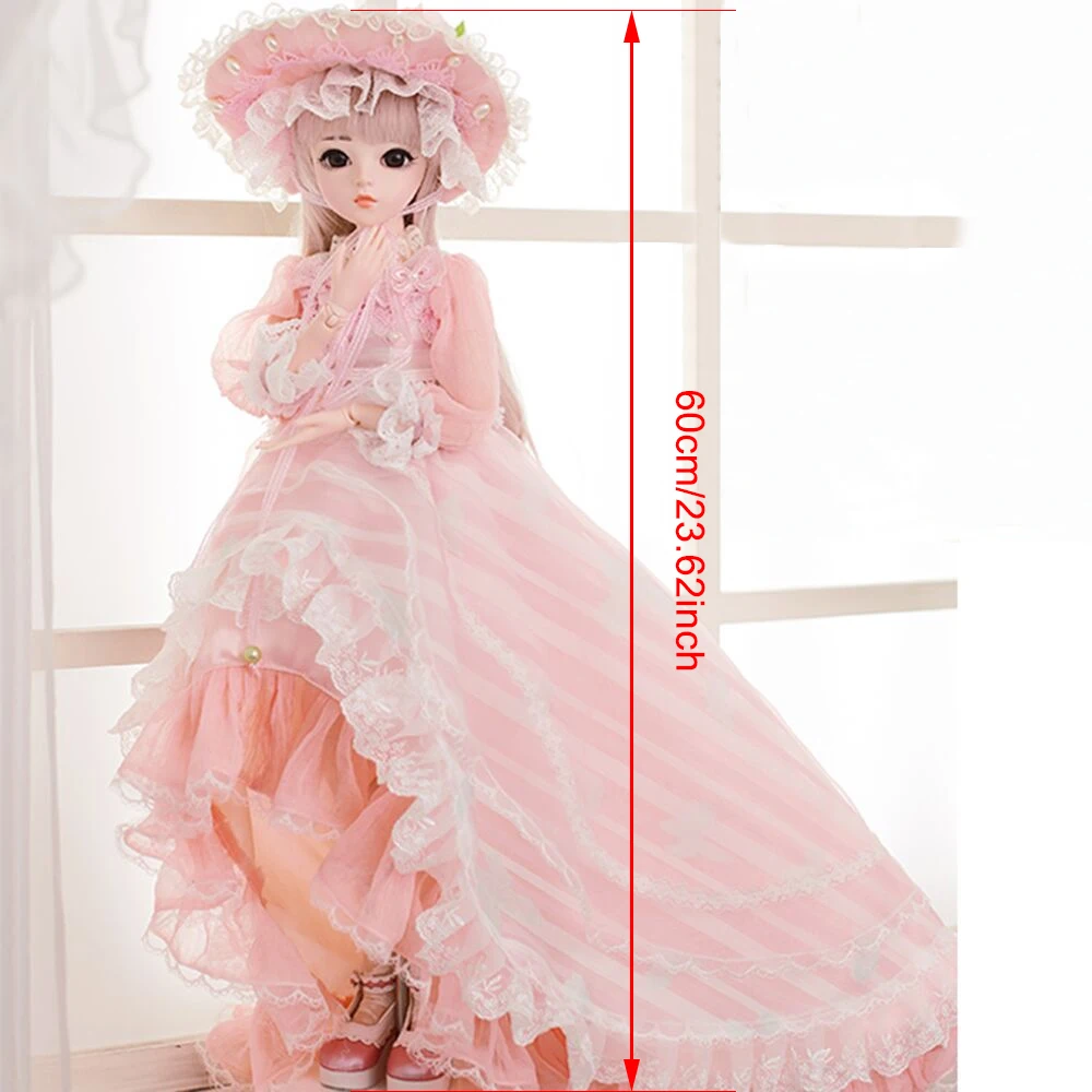 1/3 Bebe Reborn куклы 18 суставов 60 см BJD силиконовые куклы Reborn макияж кукла красивая принцесса SD розовые игрушки для девочек