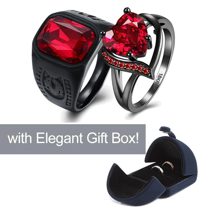 В стиле панк Кольцо в форме сердца Boheme готические вечерние кольца для пар