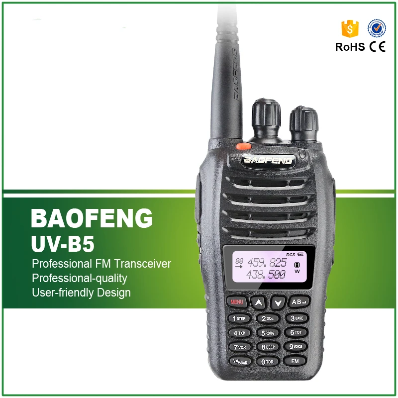 Baofeng UV-B5 Walkie Talkie 5W 99CH UHF+VHF Transceiver Ham Radio Transceiver Portable Two Way Radio