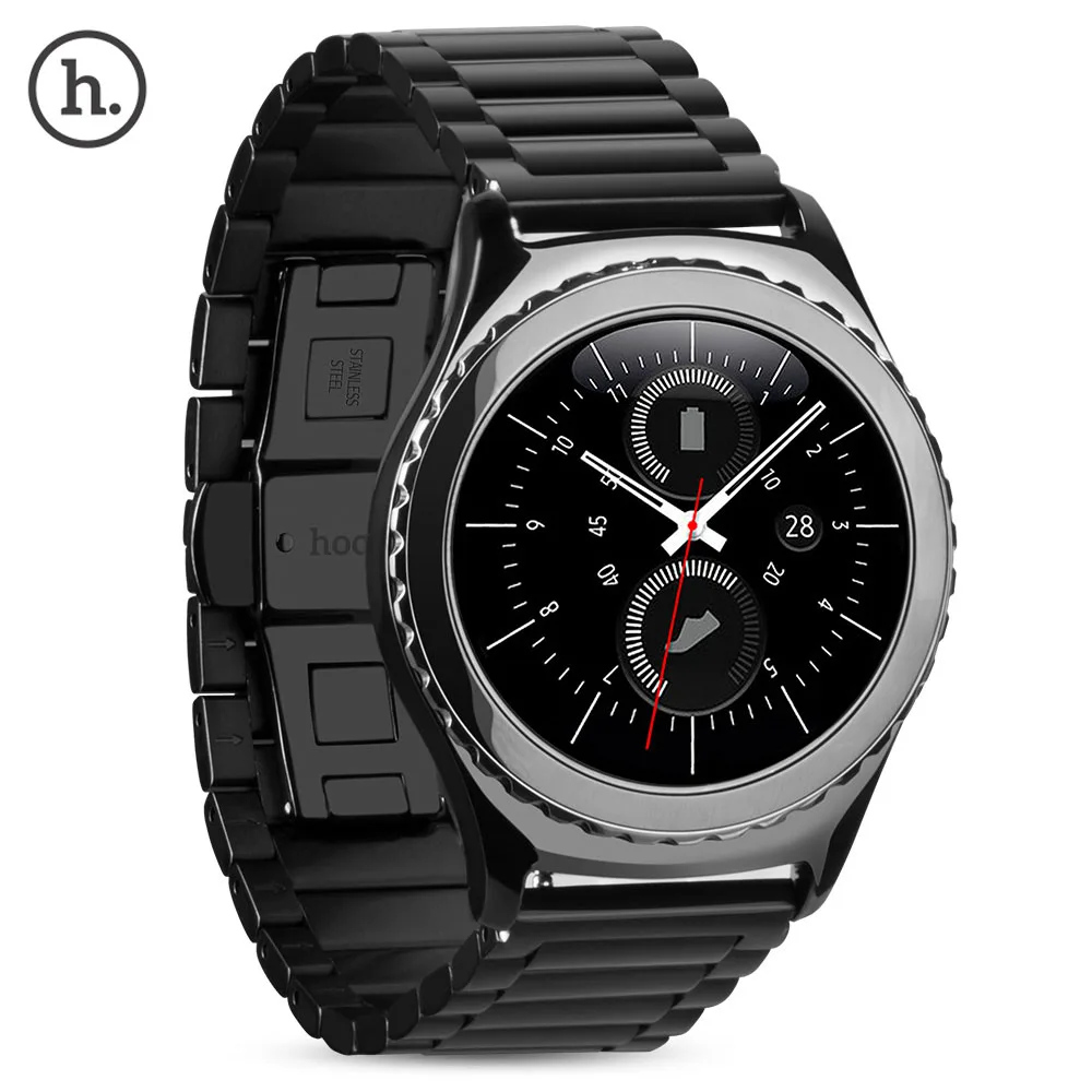 Original HOCO Butterfly Buckle 3 Points Stainless Steel Strap Bracelet for Samsung Galaxy Gear S2 Classic SM-R732 Watch Band