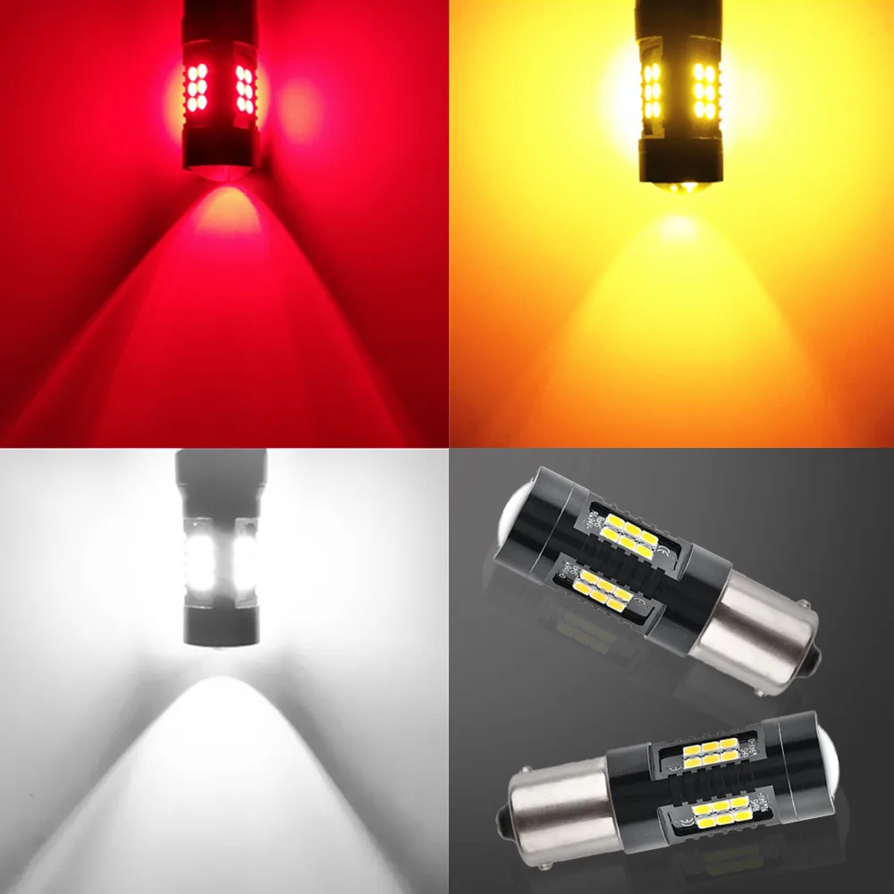 2 шт 1156 BA15S P21W светодиодный BAU15S PY21W BAY15D лампы 1157 P21/5 W R5W 21 3030SMD автомобильные