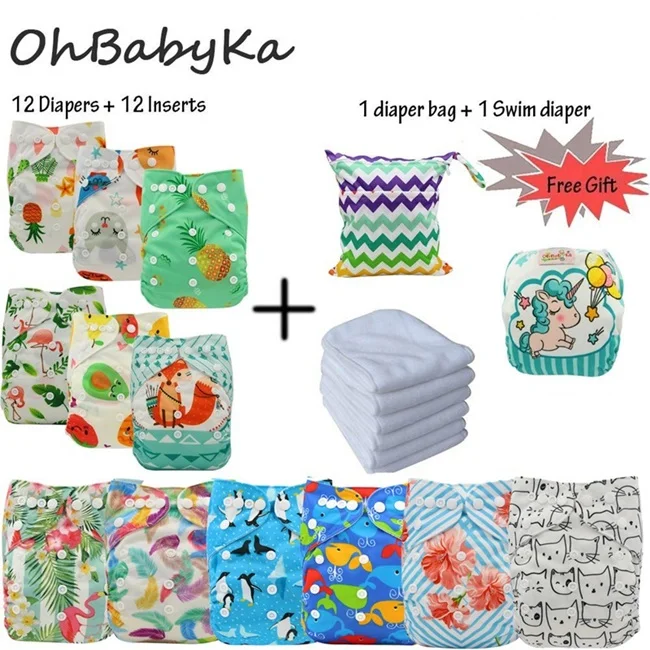 Ohbabyka чехол для карманных подгузников подгузники тканевые младенцев 12