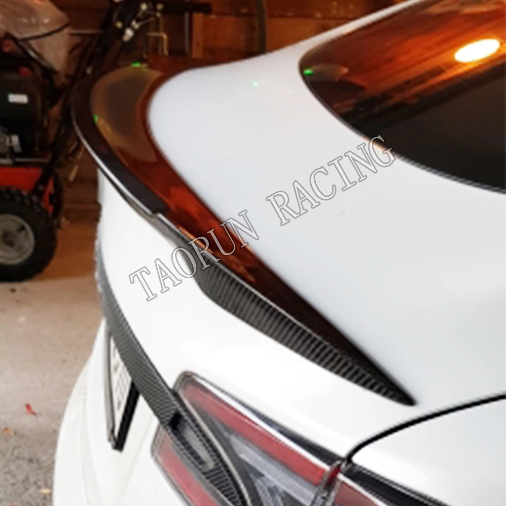 V-образный спойлер для задней части багажника из углеродного волокна Tesla Model S Sedan 60