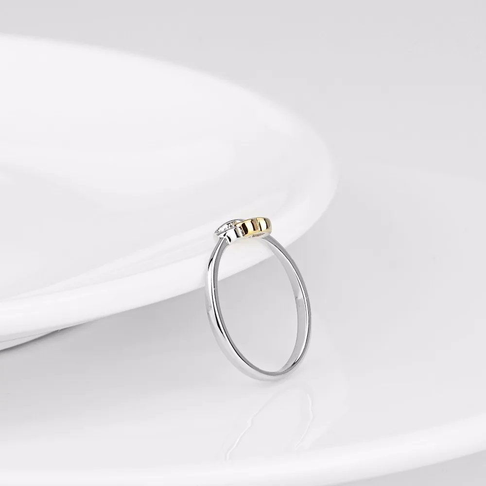 Женское кольцо из серебра 925 пробы с двойным сердечком модное Помолвочное