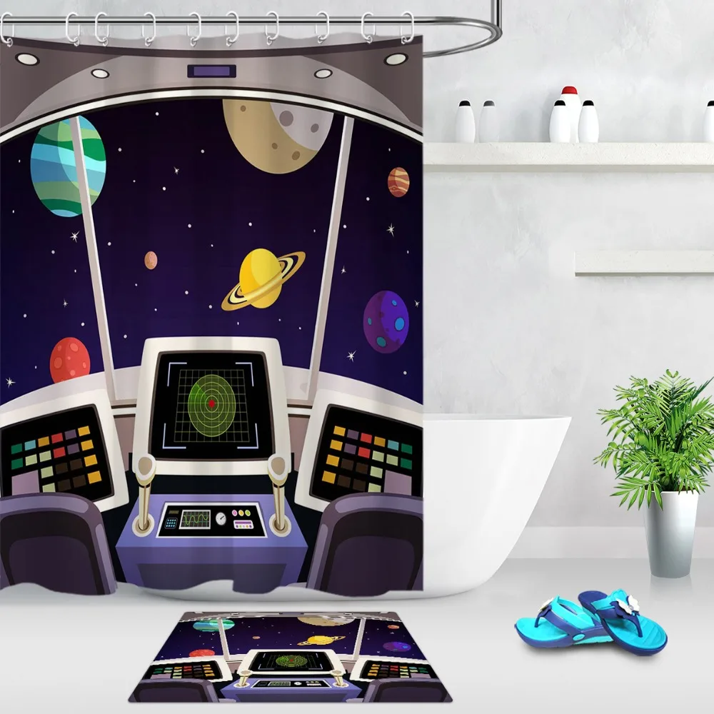 LB Milky Way космический корабль Сатурн Марс планета занавеска для душа ванная