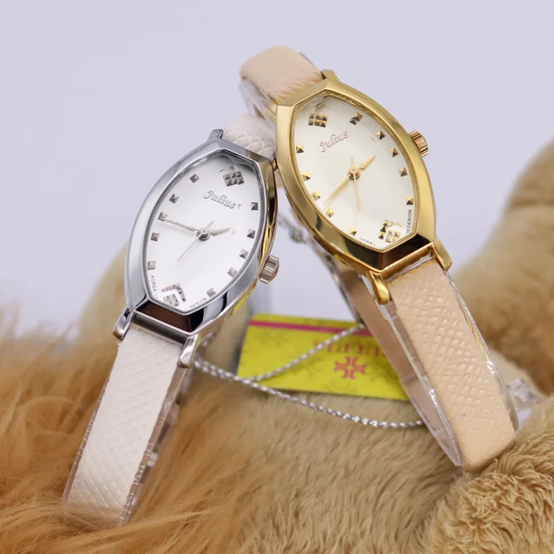 Топ Япония кварцевые женские часы Julius Элегантные Простые бизнес модные платье