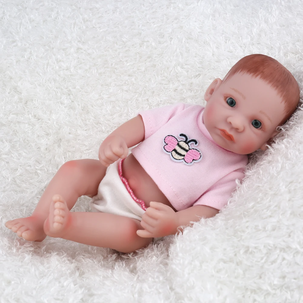 NPKDOLL мини 11 дюймов мягкие полностью тела силиконовые куклы Reborn спящие