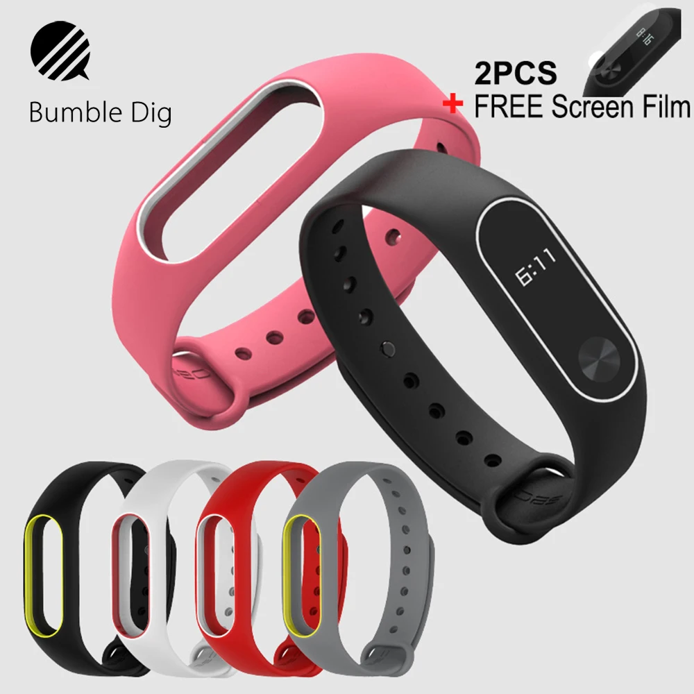 Оригинальный ремешок Mi Band 2 для Xiaomi сменный Цветной силиконовый браслет набор