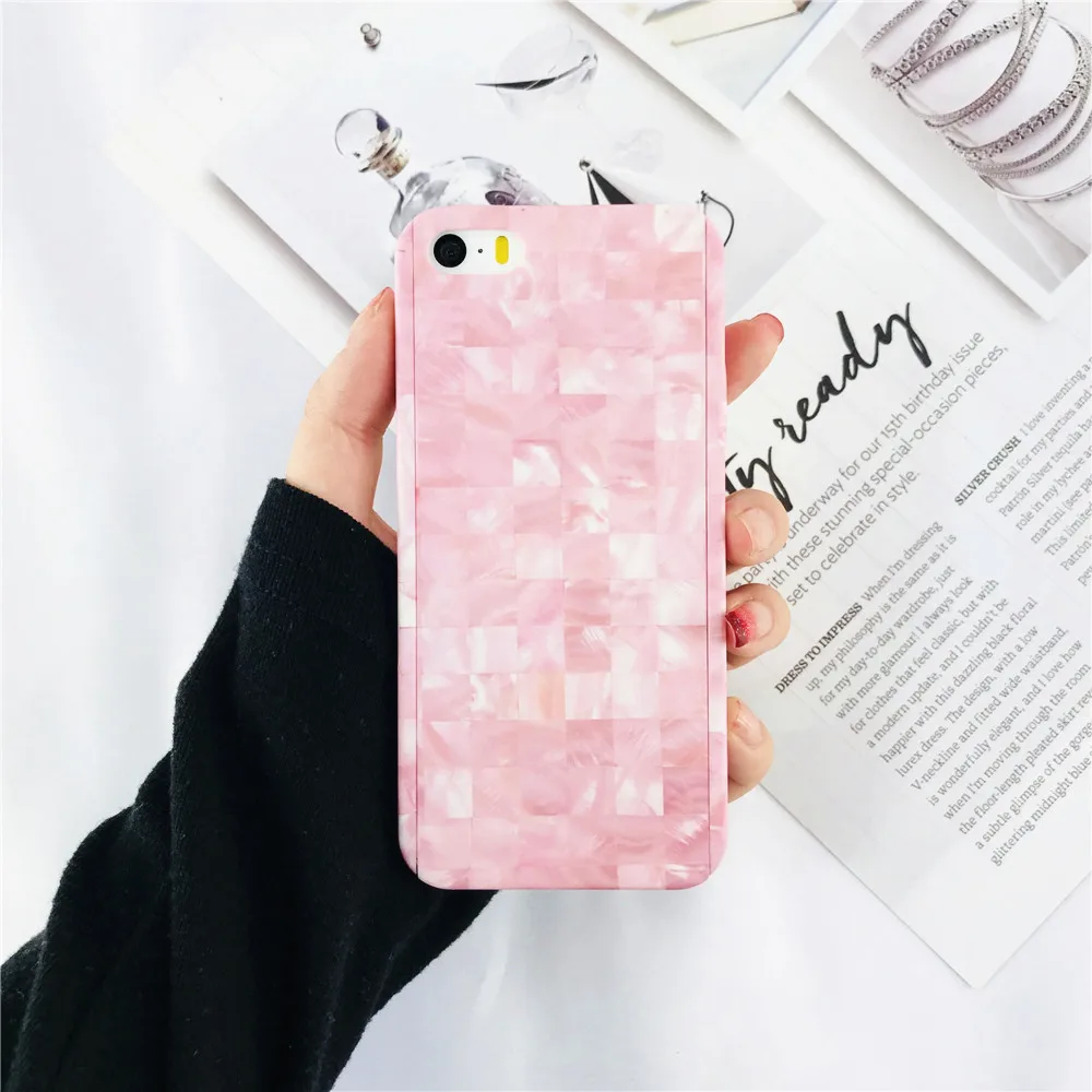 Cases For iPhone 7 Screw Thread Marble Phone Case Plus 360 Full Protection Hard PC Lattice Texture Back Cover Capa |