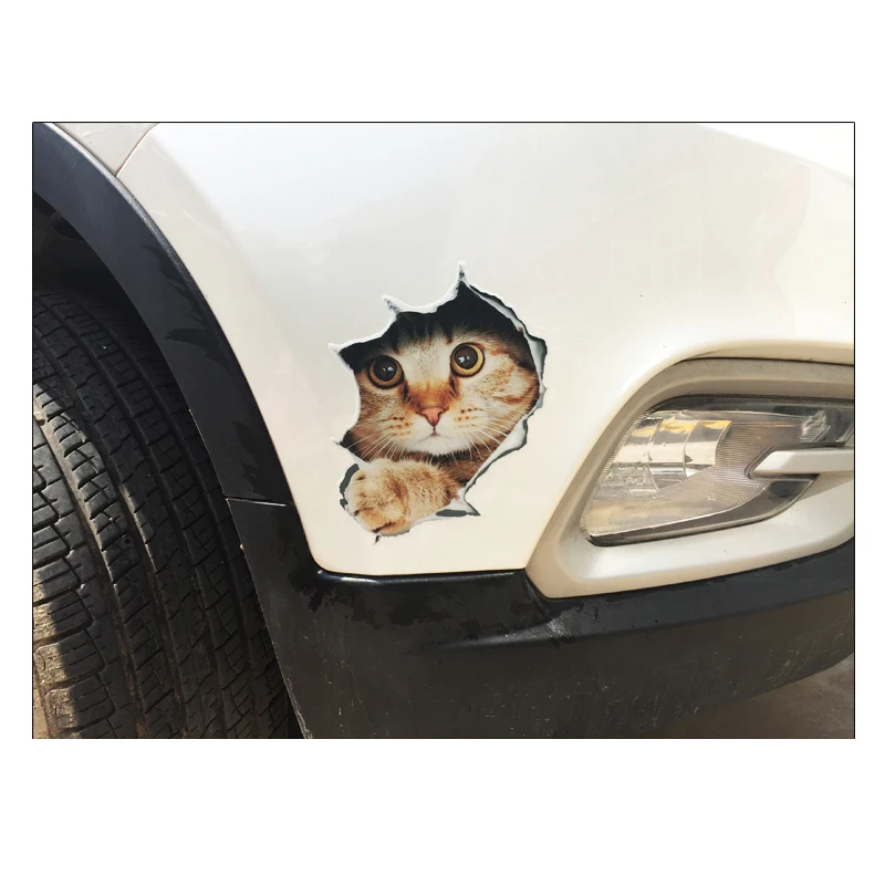 3D Cat яркие моделирования наклейки для автомобиля ноутбука Наклейка Холодильник