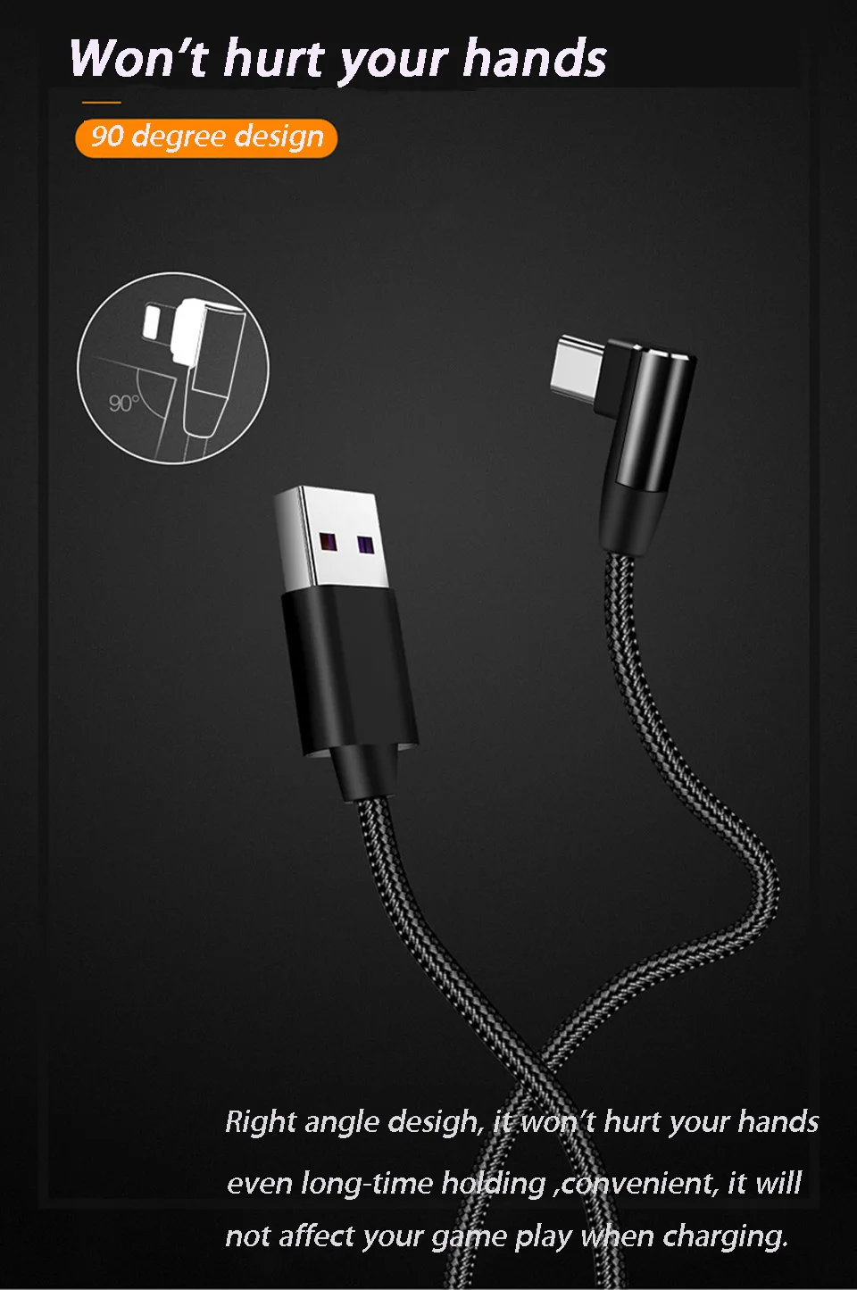 90 градусов usb type C 5A кабель супер зарядка Usb C кабель для huawei mate 30 Lite P30 Pro Honor 10 20 Nova 5 прямоугольный кабель usbc