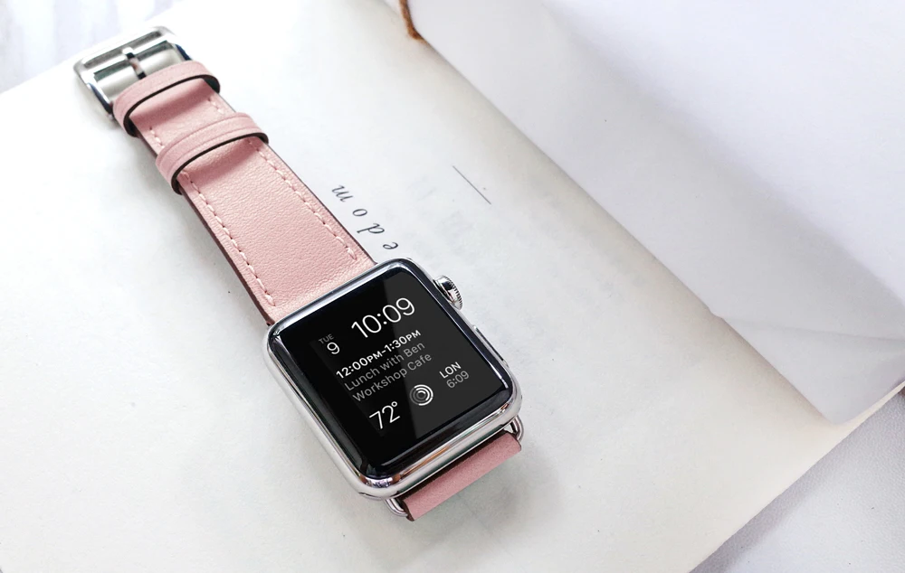 Элегантный розовый мятный зеленый один тур ремешок для Apple Watch Band из натуральной кожи серии 1 2 3 4 38 мм 40 мм 42 мм 44 мм браслет ремешок