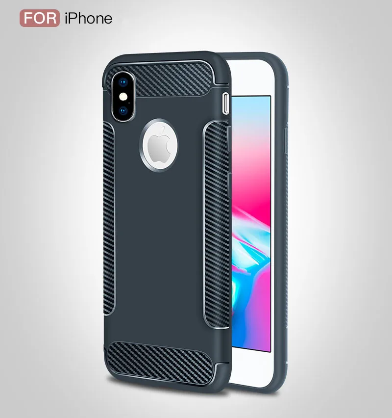 Силиконовый матовый мягкий чехол из углеродного волокна для iphone x xr xs max ТПУ apple 6 s 7