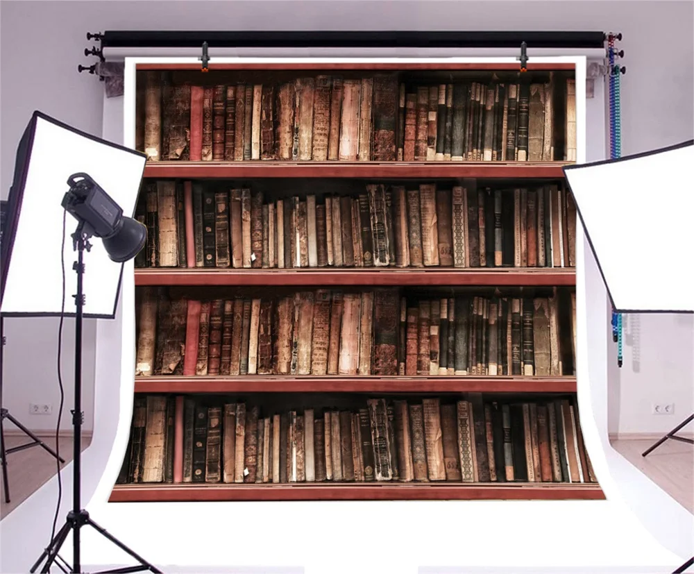 Laeacco старый винтажный книжная полка книги фотографии фоны индивидуальные
