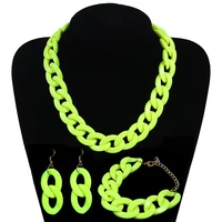 fashion acrylic long chain necklace bohemian chunky plastic choker collar necklace pendant for women bijoux fashion accessories