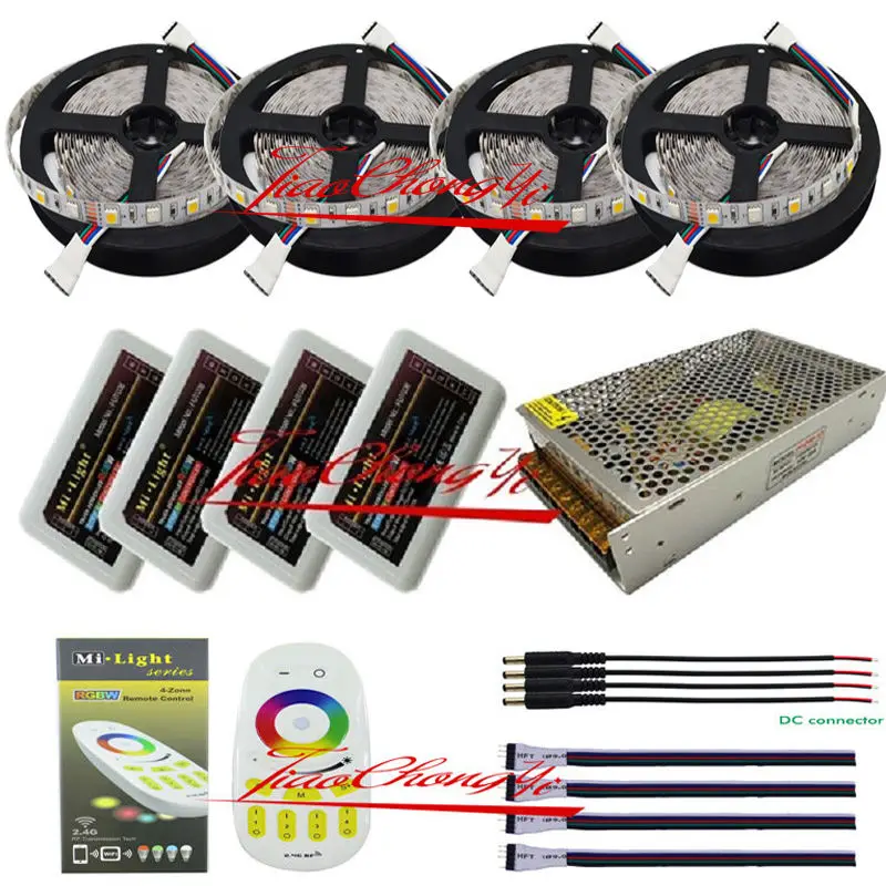 5 м до 20 5050 300led RGBW RGB + белый светодиодный светильник пульт дистанционного