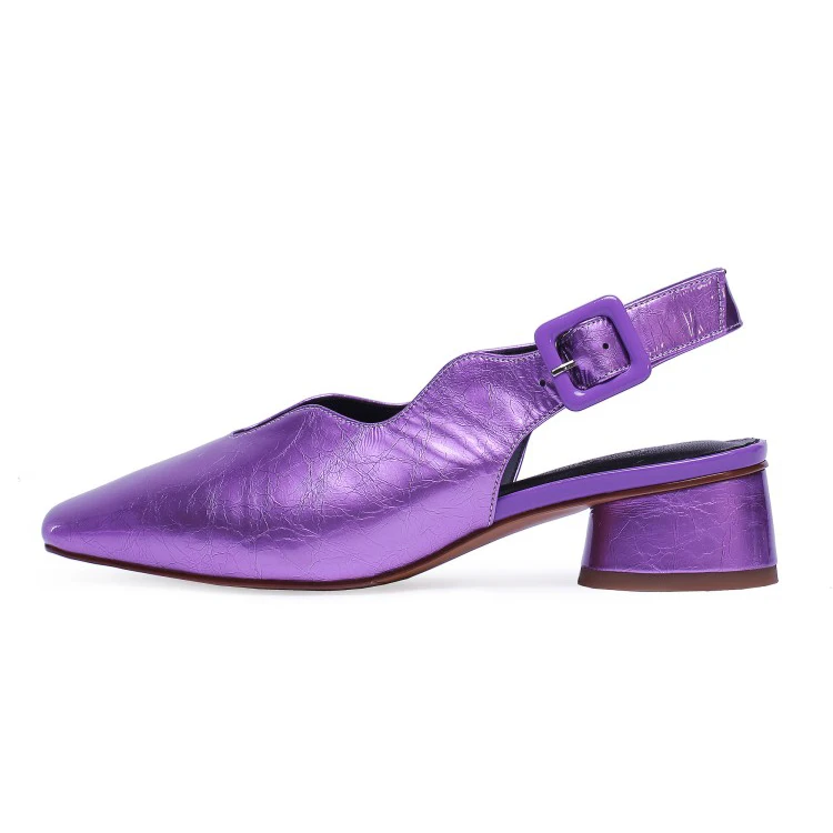 MLJUESE/2018 женские босоножки из лакированной кожи фиолетового цвета с пряжкой на