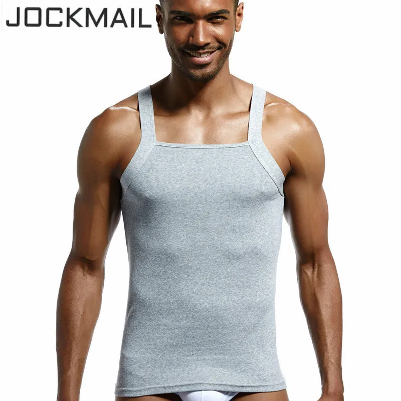 Бренд jockmail летняя одежда майка для мужчин хлопок твердый Бодибилдинг мягкий дышащий жилет майка