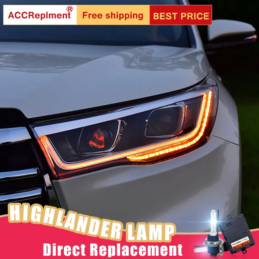 2 шт. светодиодный фары для Toyota HIGHLANDER 2015 Автомобильные ангельские глазки комплект