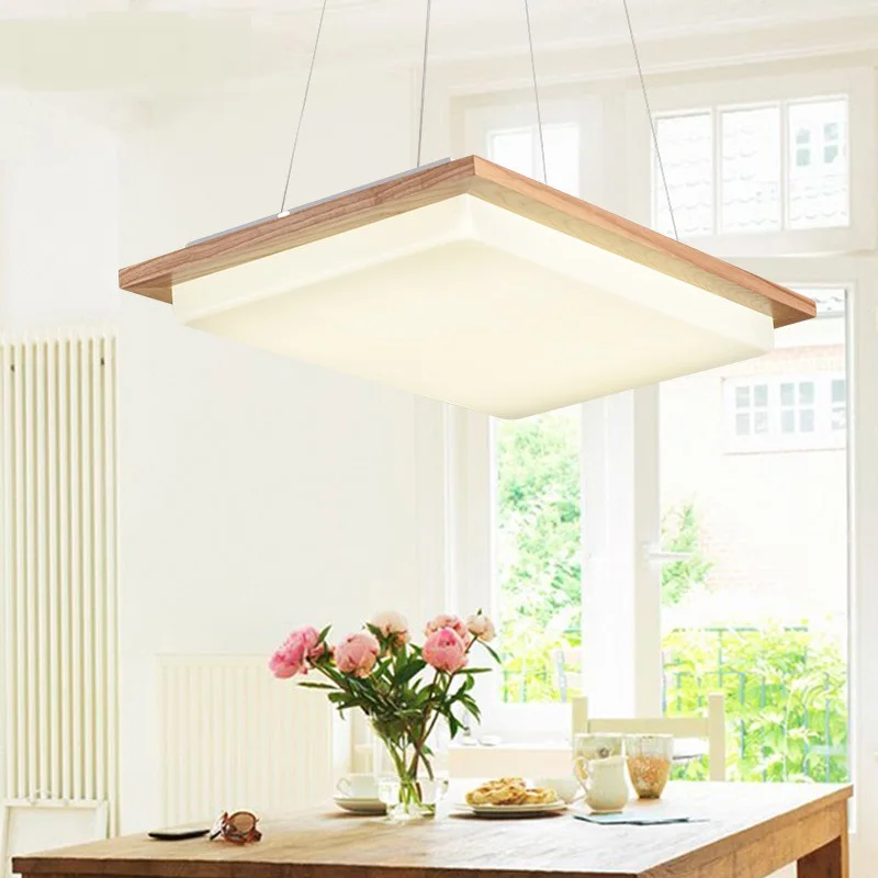 Nordi solid wood led pendant lights long strip minimalist modern study rectangular office restaurant lamps MZ84 |