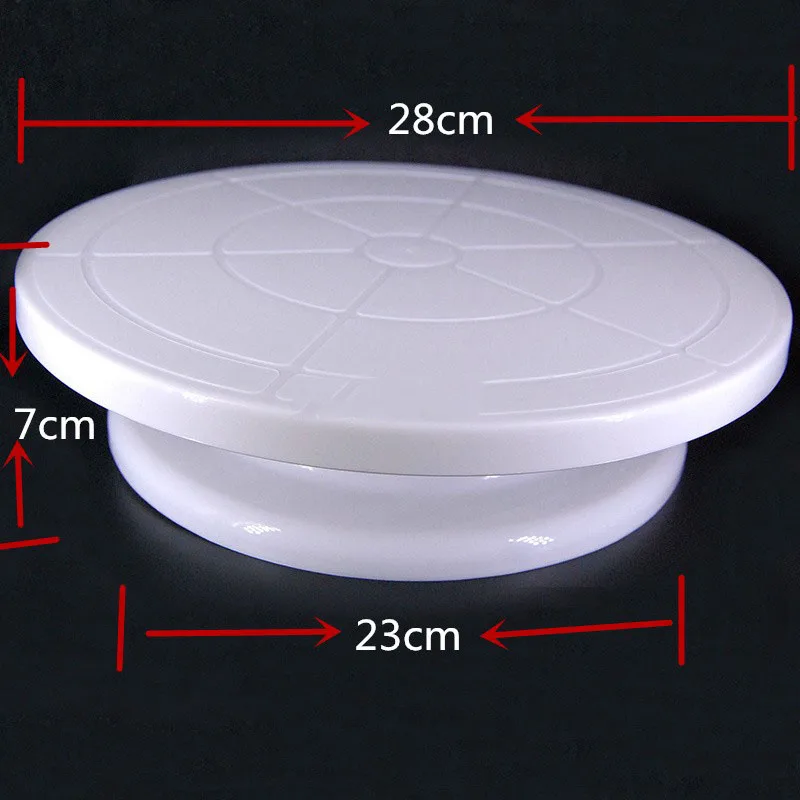Turntable Decorating Stand Platform White 28cm Round Rotating Revolving Cake Sugarcraft Best Selling | Дом и сад