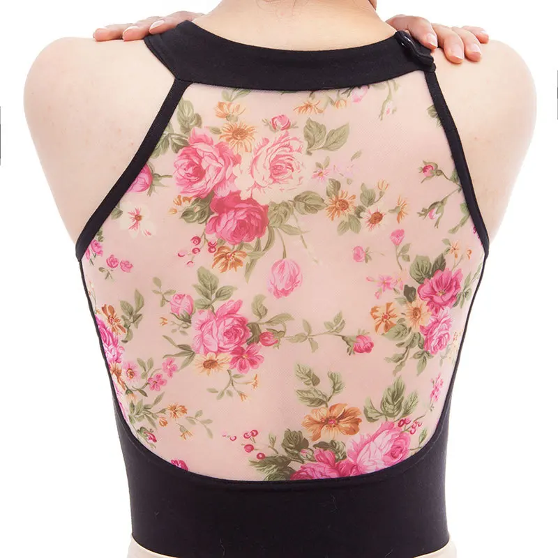 Женский балетный купальник черный фиолетовый из спандекса и хлопка