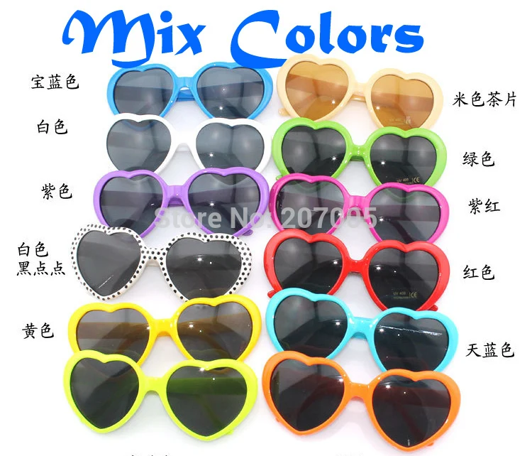 

Оптовая продажа, солнцезащитные очки на День святого Валентина, 50 шт./лот, солнцезащитные очки с милым сердцем, хит продаж, женские солнцезащ...