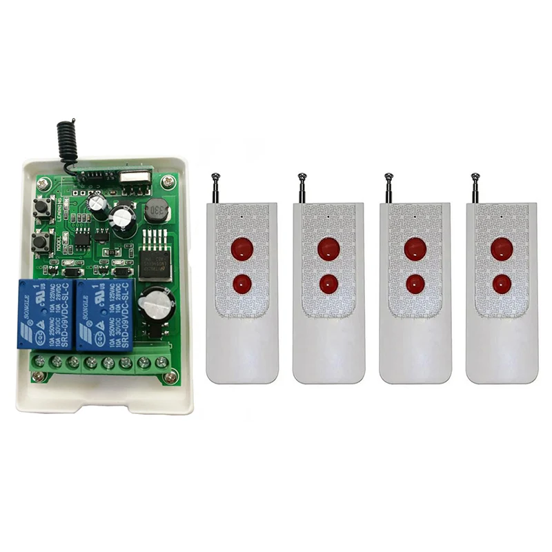 

Универсальный беспроводной пульт дистанционного управления на 500 м, 12 В постоянного тока, 24 В, 36 В, 48 В, 2-канальный релейный модуль приемника ...