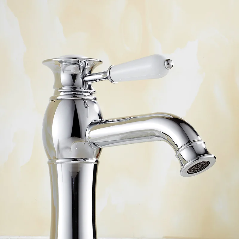 Azeta Bathroom Contemporary Faucet Golden Brass Basin Tap Single Hole Deck Mounted Wash Mixer AT2606G | Обустройство дома