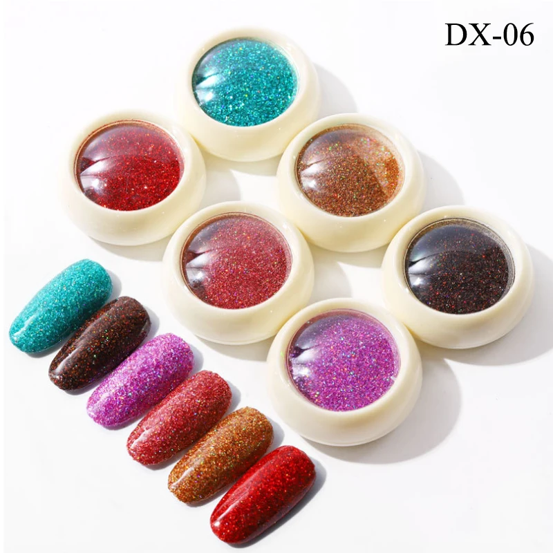 6 Boxes/Set Mixed Laser Colorful Paillette Nail Glitter Summer Charms Designs DIY Irregular Sequins Dust Powder Decorations | Красота и